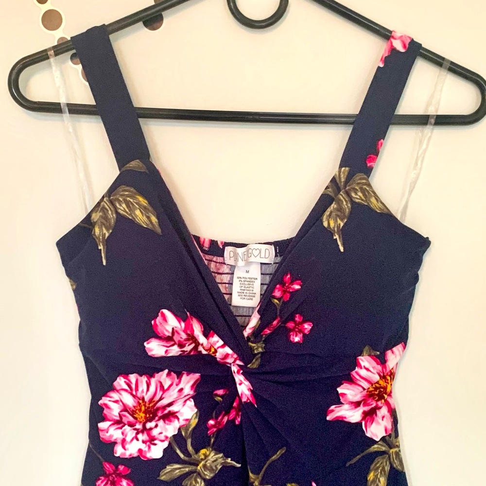 🌺 Planet Gold Dress in Navy with floral print NWOT - Picture 2 of 6